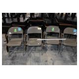4 Folding chairs with desk arm