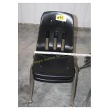 2 black classroom chairs