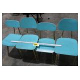 4 Turquois blue classroom chairs
