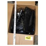 Box of Keyboards, speakers, misc