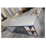 Desk with side storage and commercial can opener