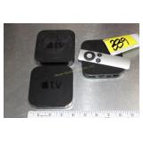 3 Apple TV boxes, 1 remote