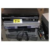 3 VCR/DVD Players, 1 VHS player