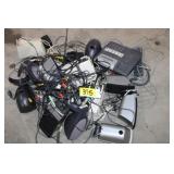Pile of speakers, phones, etc
