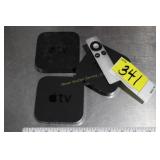 3 Apple TV boxes, 1 remote