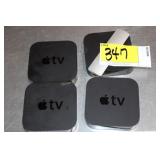 4 Apple TV boxes, 1 remote