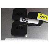 3 Apple TV boxes, 1 remote