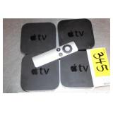 4 Apple TV boxes, 1 remote