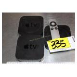 3 Apple TV boxes, 1 remote