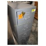 4 drawer file cabinet, top bent