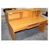 Wooden computer desk with hutch