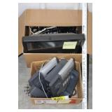 Box of phones & monitor, misc