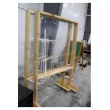 2 wooden frame plastic rolling windows