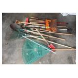 hand tools- rakes, shovels, etc