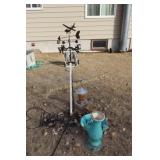 Bird Bath & Shepherds Hook Decor