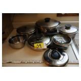 Stainless pans, lids & bowls-includes Seal-O-Matic