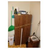 Cabinet & contents - dishes, flashlights, phones