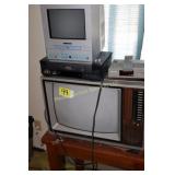 Table w/ TV, DVD player, TV/VCR, etc