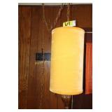 Vintage hanging lamp with velvet shade