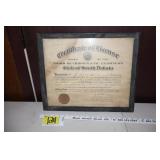 SD Cert of Chiropractic No. 2 1921