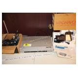 Magnavox Camcorder, VCR, box of cords
