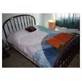 Full bed, frame, box spring, mattress & bedding