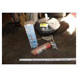 charcoal grill & 2 fire extinguishers