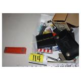 Marine Band Harmonica, wallet, misc items