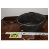Volrath cast iron skillet w/lid