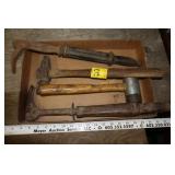 Nail pullers, 2 hammers