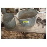 Galvanized pails & pulleys