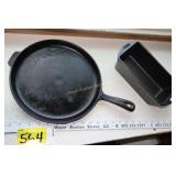 Newer Wagner skillet & Lodge loaf pan