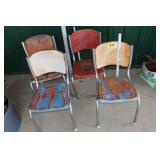 4 retro metal chairs