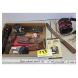 Head set, knife holders, flashlight, etc