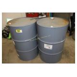 2 gray steel barrels