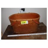 Vintage wicker picnic basket
