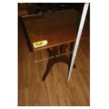 Antique walnut table w/glass saver top