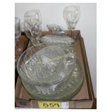 Glass plate, stemware, bowl, etc