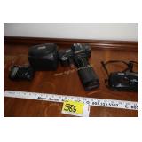 Cannon T70 camera w/telescoping lens & 2 cameras