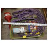 funnel, bungee cord, rope