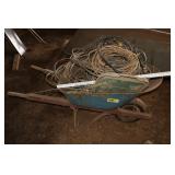 Wheelbarrow of cords, wire, etc