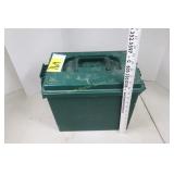 Plastic ammo can & contents
