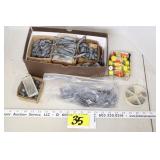 lead weights, clip on weights, hooks, etc