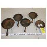 5 Small Cast Iron Pas