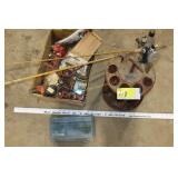 Vintage Rod Holder and Vintage Fishing Supplies