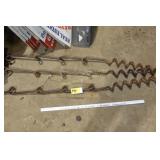 3 Antique Rope Fence Posts