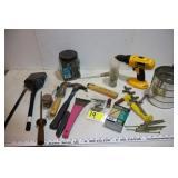 allen wrenches, handtools, 18V drill, hardware etc