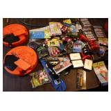 assortment of fishing items