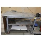 5' heavy metal bench w/ 6' bench vise 31'D 3 1/2'T