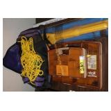 2 tackle boxes, paddles, ski ropes